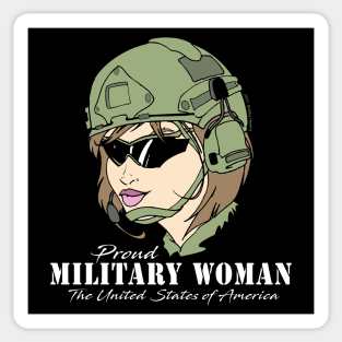 Proud Military Woman  V1    (dark tees) Sticker